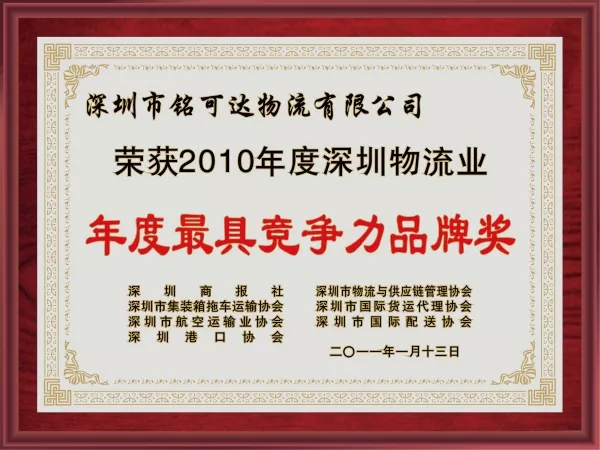 年度最具竞争力品牌奖